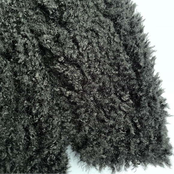 𝅺new Mango Black Faux Fur Coat US XS - Picture 5 of 8